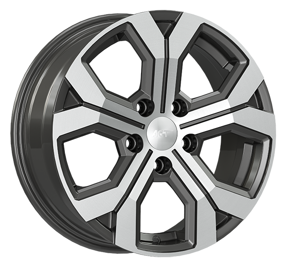 6.5X16" PCD 5X114 AGT Wheels 16260 Argent ET40 66.1 mm Titan Diamond