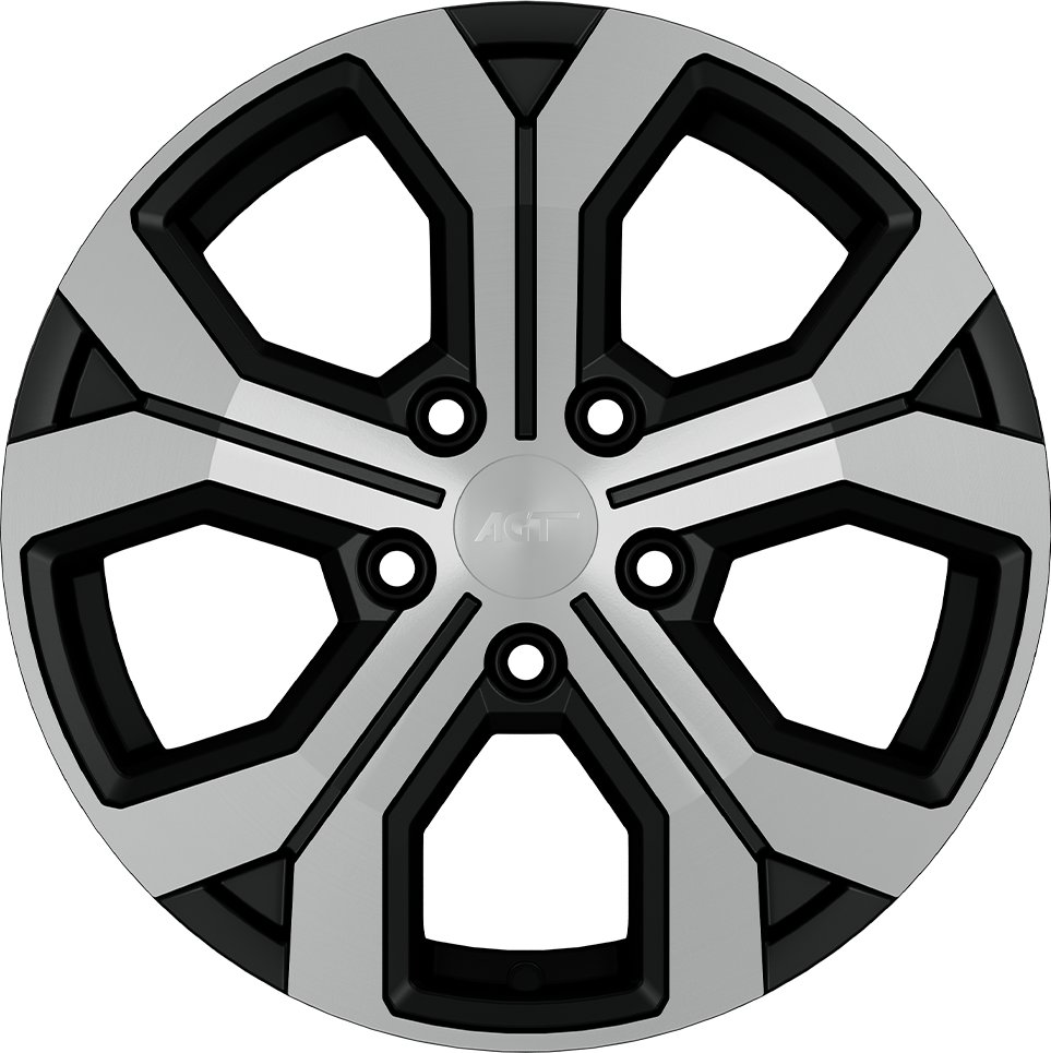 6.5X16" PCD 5X114 AGT Wheels 16260 Argent ET40 66.1 mm MATT Black Diamond