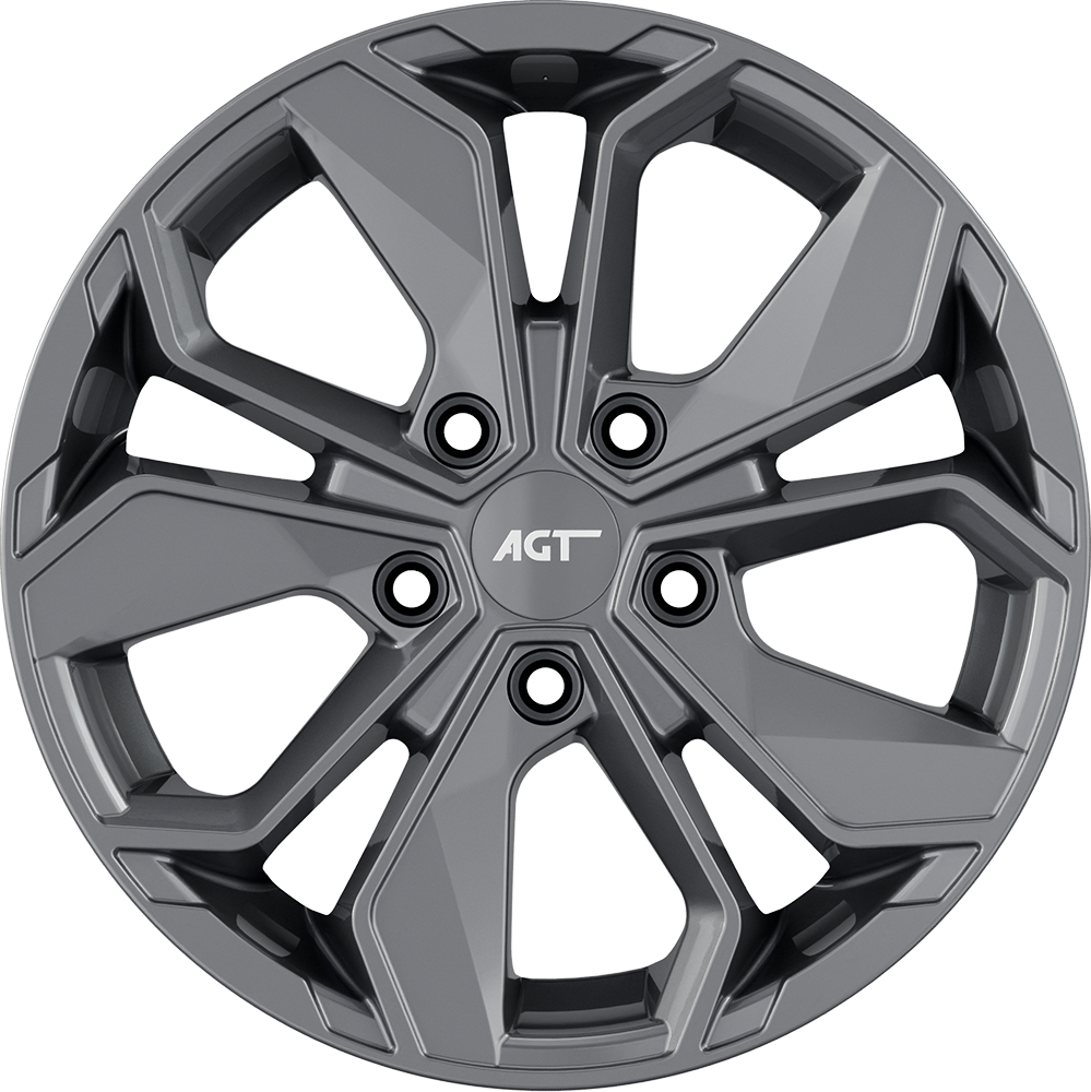 6.5X16" PCD4X100 AGT Wheels 16163 ET38 Hyper Black 67.1 mm