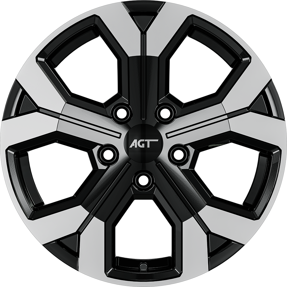 6.5X17" PCD 5X114 AGT Wheels 17260 ET32 66.10 mm Gloss Black Lip Diamond