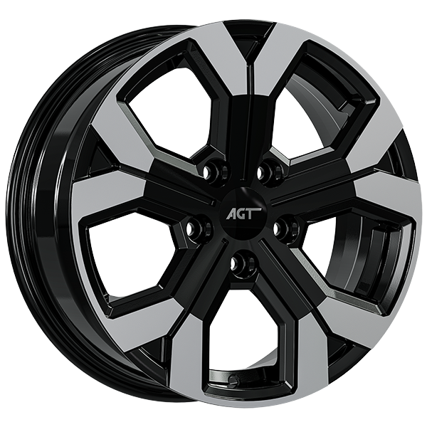 6.5X17" PCD 5X114 AGT Wheels 17260 ET32 66.10 mm Gloss Black Lip Diamond