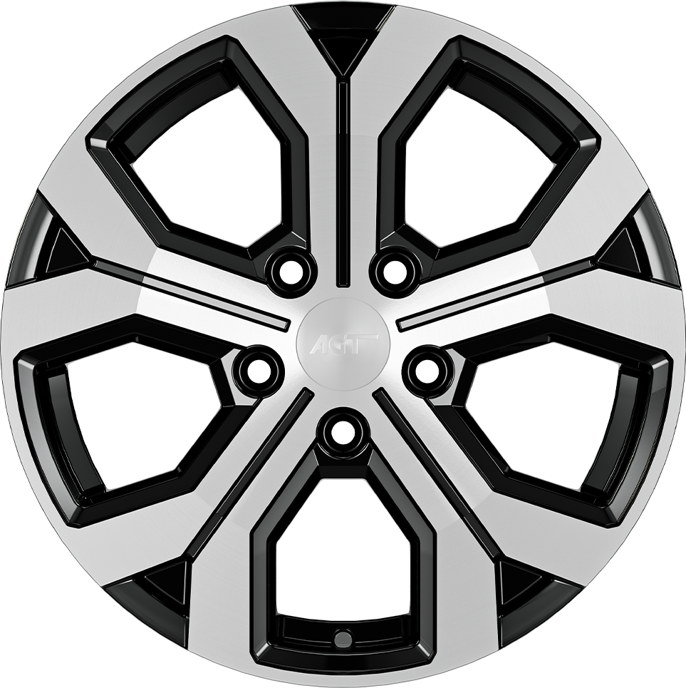 6.5X17" PCD 5X114 AGT Wheels 17260 ET40 66.1 mm Black Diamond