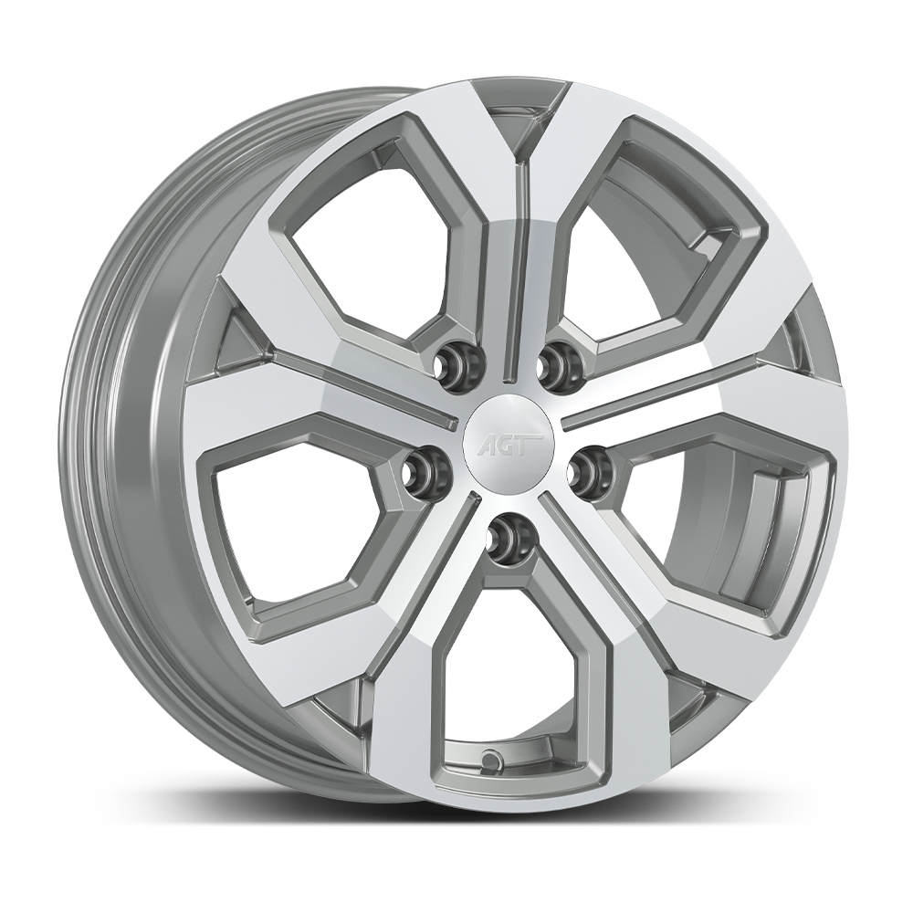 6.5X17" PCD 5X114 AGT Wheels 17260 ET40 66.10 mm Silver Diamond