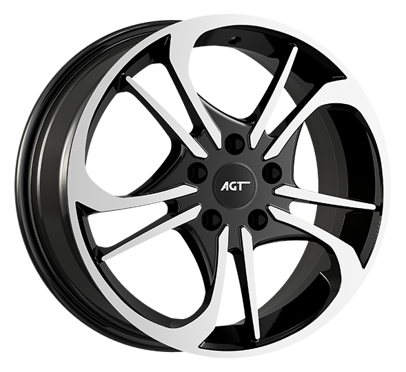 6.5X17" PCD5X114 AGT Wheels 17253 ET60.1 Black Diamond 60.1 mm