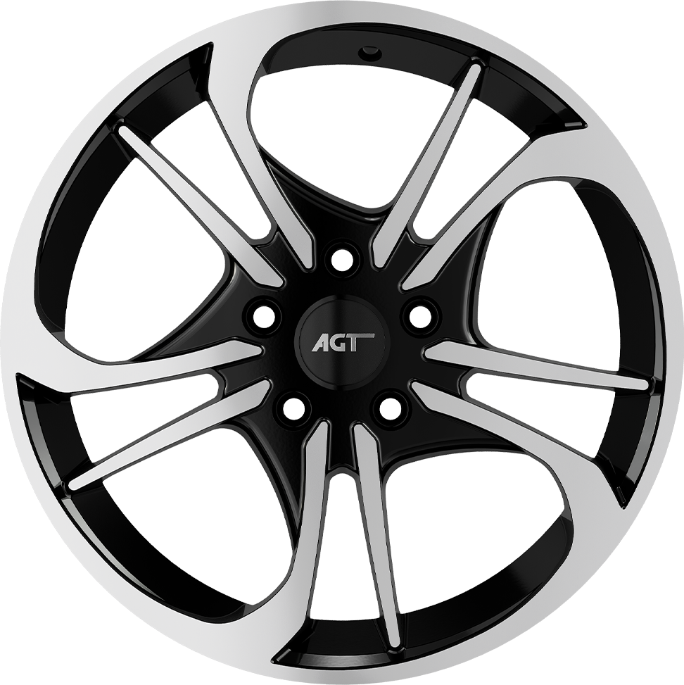 6.5X17" PCD5X114 AGT Wheels 17253 ET60.1 Black Diamond 60.1 mm