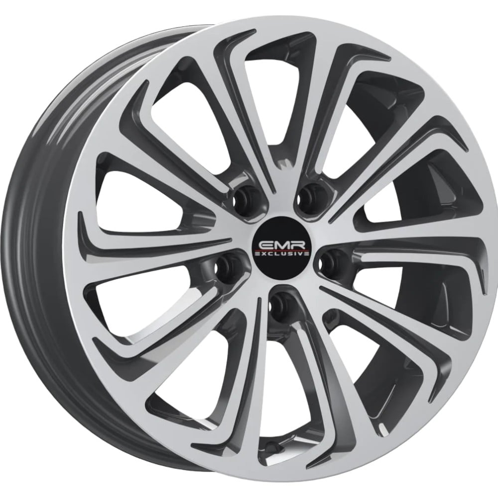 7.0X16" PCD 4X108 EMR Wheels EMR-G690-88 ET35 Titan Grey Diamond 73.1 mm