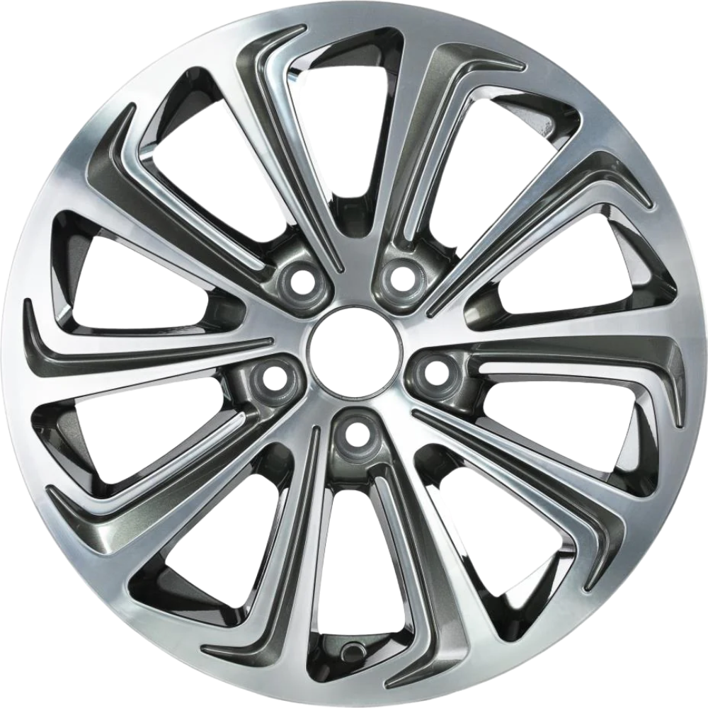 7.0X16" PCD 4X108 EMR Wheels EMR-G690-88 ET35 Titan Grey Diamond 73.1 mm