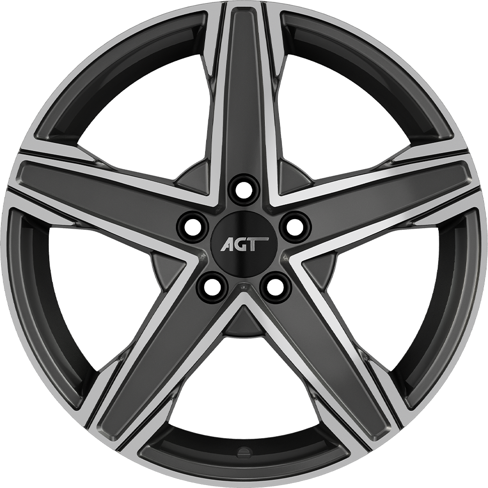 7.0X16" PCD 5X100 AGT Wheels 16256 Napoli ET35 67.1 mm Titan Diamond