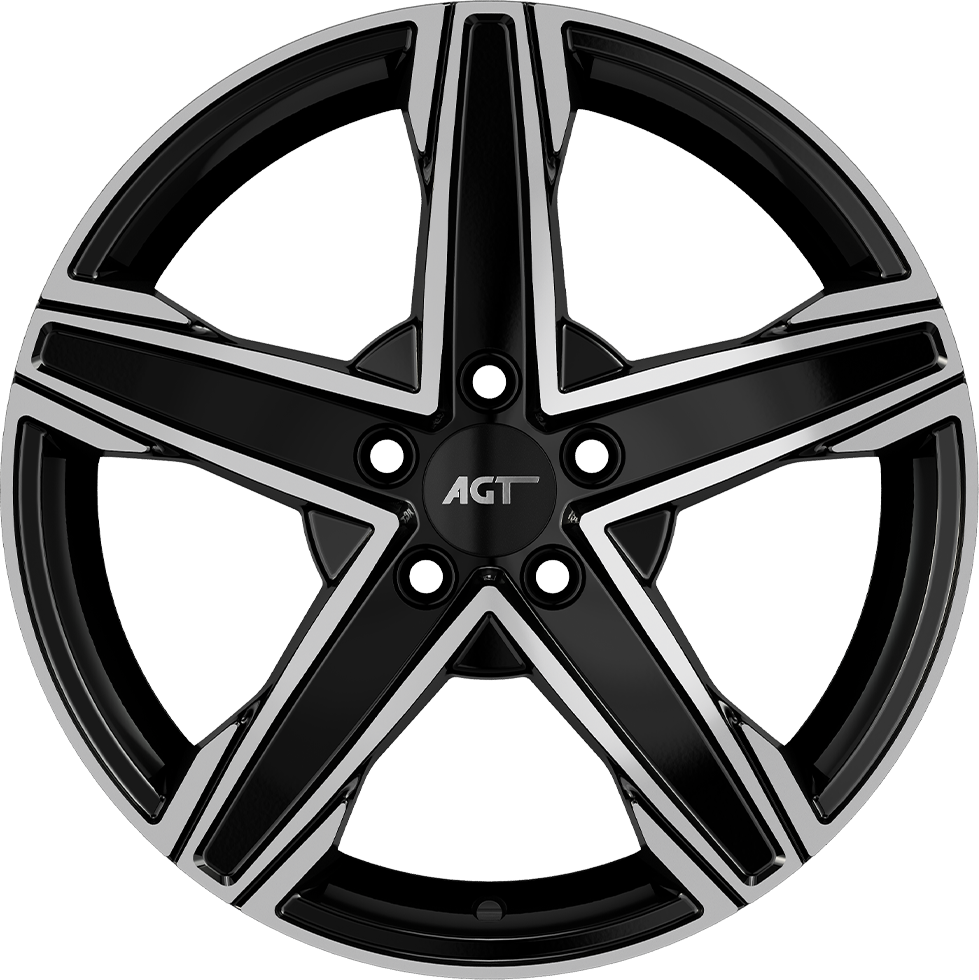 7.0X16" PCD 5X114.3 AGT Wheels  16256 Napoli ET35 67.1 mm Black Diamond