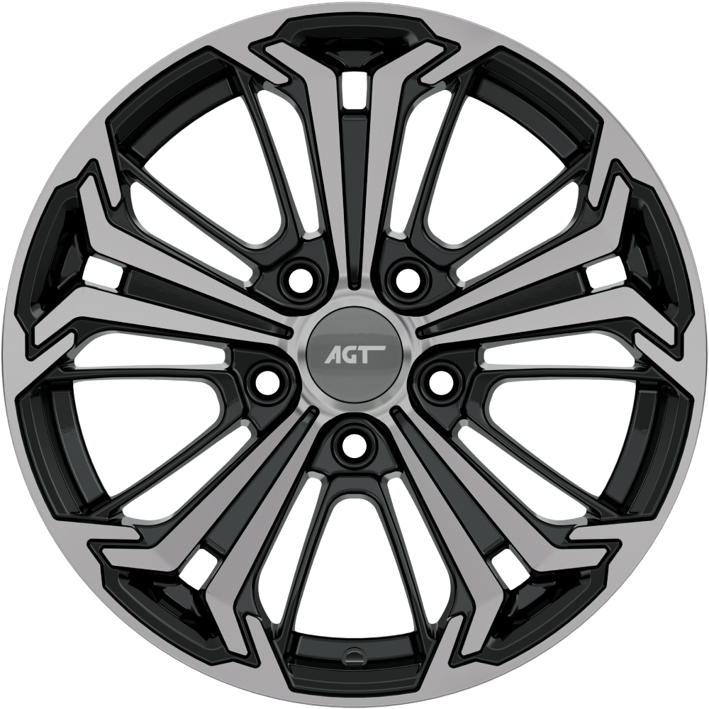 7.0X16" PCD 5X114 AGT Wheels 16267 ET40 Black Diamond 67.1 mm