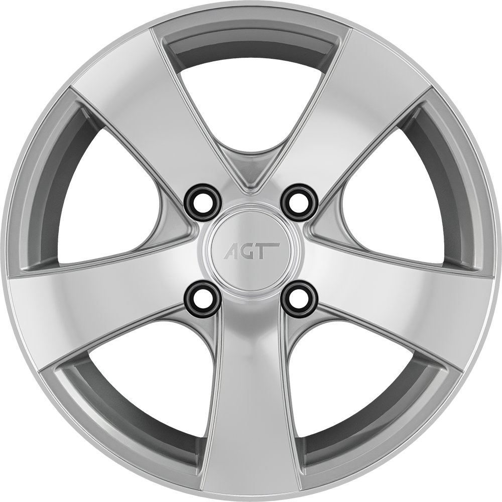 7.0X16" PCD 5X120 AGT Wheels 16001 ET35 65.10 mm Silver Diamond