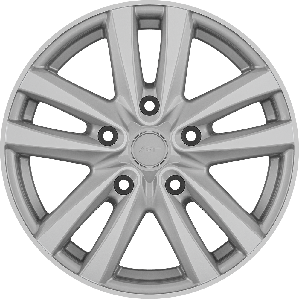 7.0X16" PCD 5X120 AGT Wheels 16039-3 ET35 65.10 mm Silver Diamond