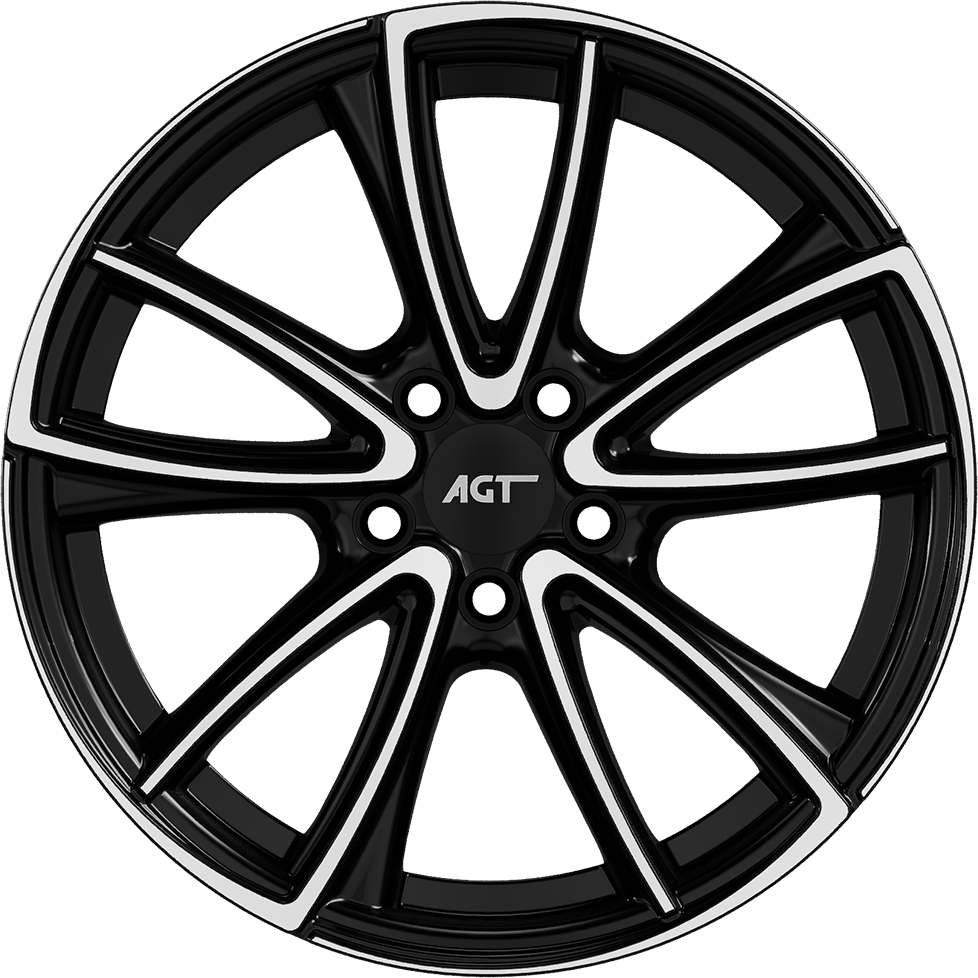 7.0X16" PCD5X105 AGT Wheels 16074 ET67.1 Black Diamond 67.1 mm