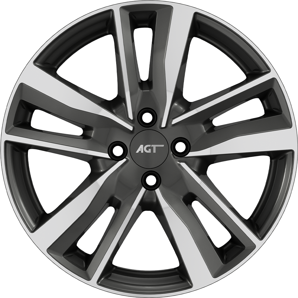 7.0X17" PCD 4X100 AGT Wheels 17226-1 ET35 Titan Diamond 67.10 mm