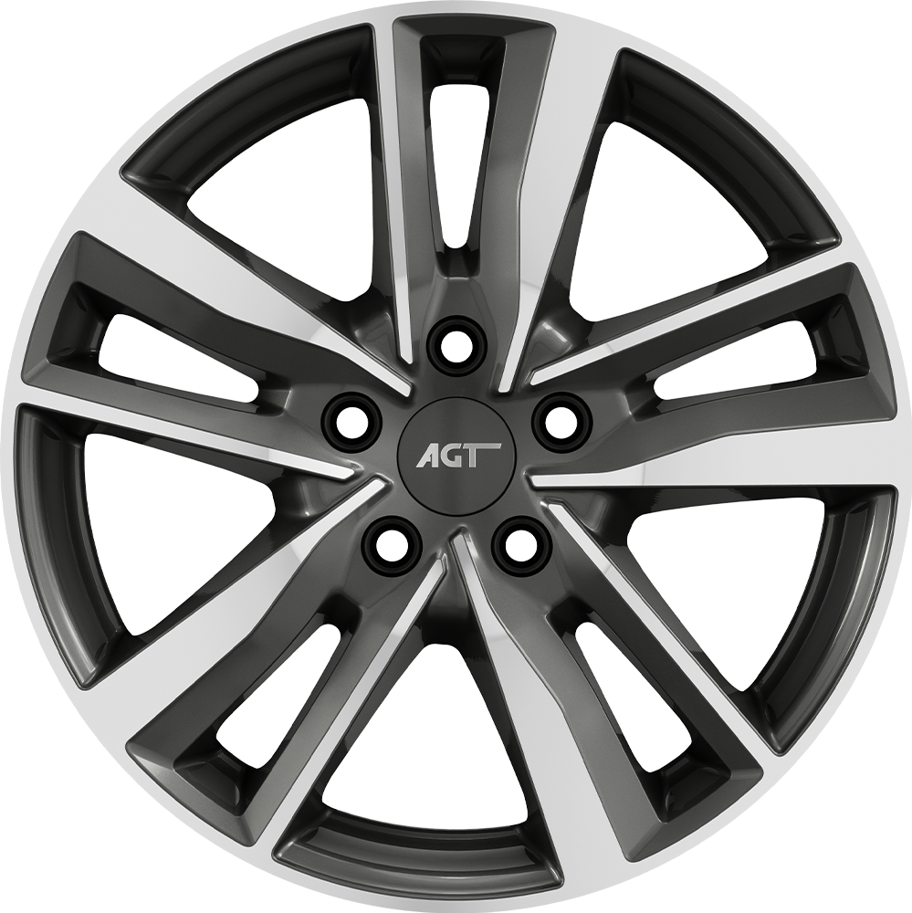 7.0X17" PCD 5X100 AGT Wheels 17226-1 ET40 Titan Diamond 67.10 mm