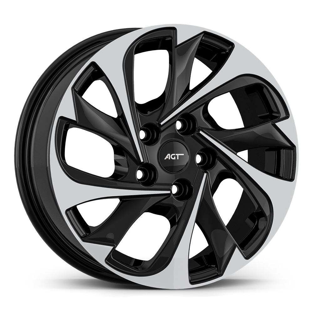 7.0X17" PCD 5X108 AGT Wheels 01948 67.10 mm Black Diamond