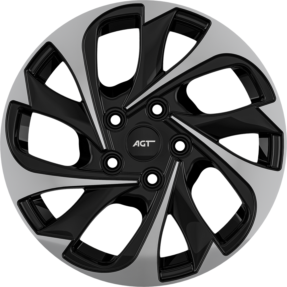 7.0X17" PCD 5X108 AGT Wheels 01948 67.10 mm Black Diamond
