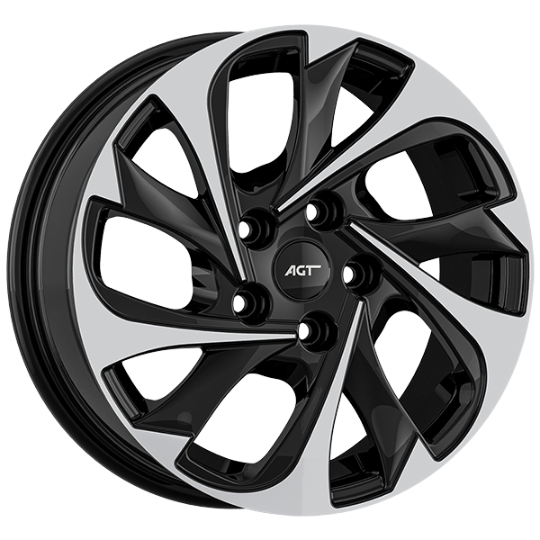 7.0X17" PCD 5X108 AGT Wheels 01948 67.10 mm Black Diamond