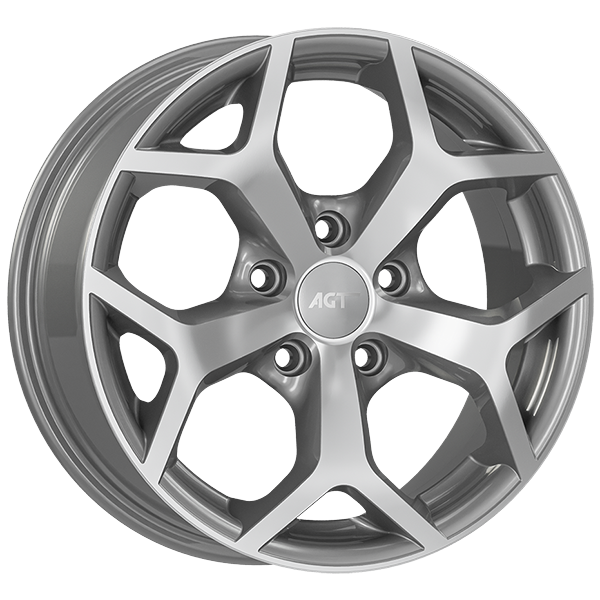 7.0X17" PCD 5X108 AGT Wheels 01949 67.10 mm Silver Diamond