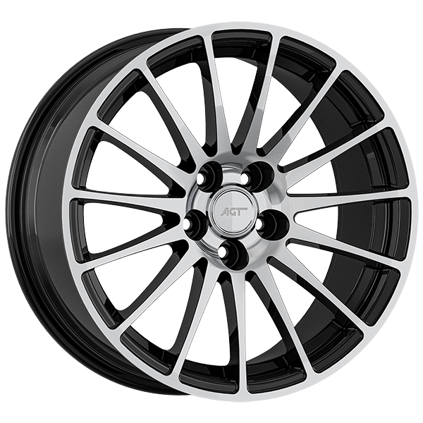 7.0X17" PCD 5X108 AGT Wheels 02043 67.10 mm Black Diamond
