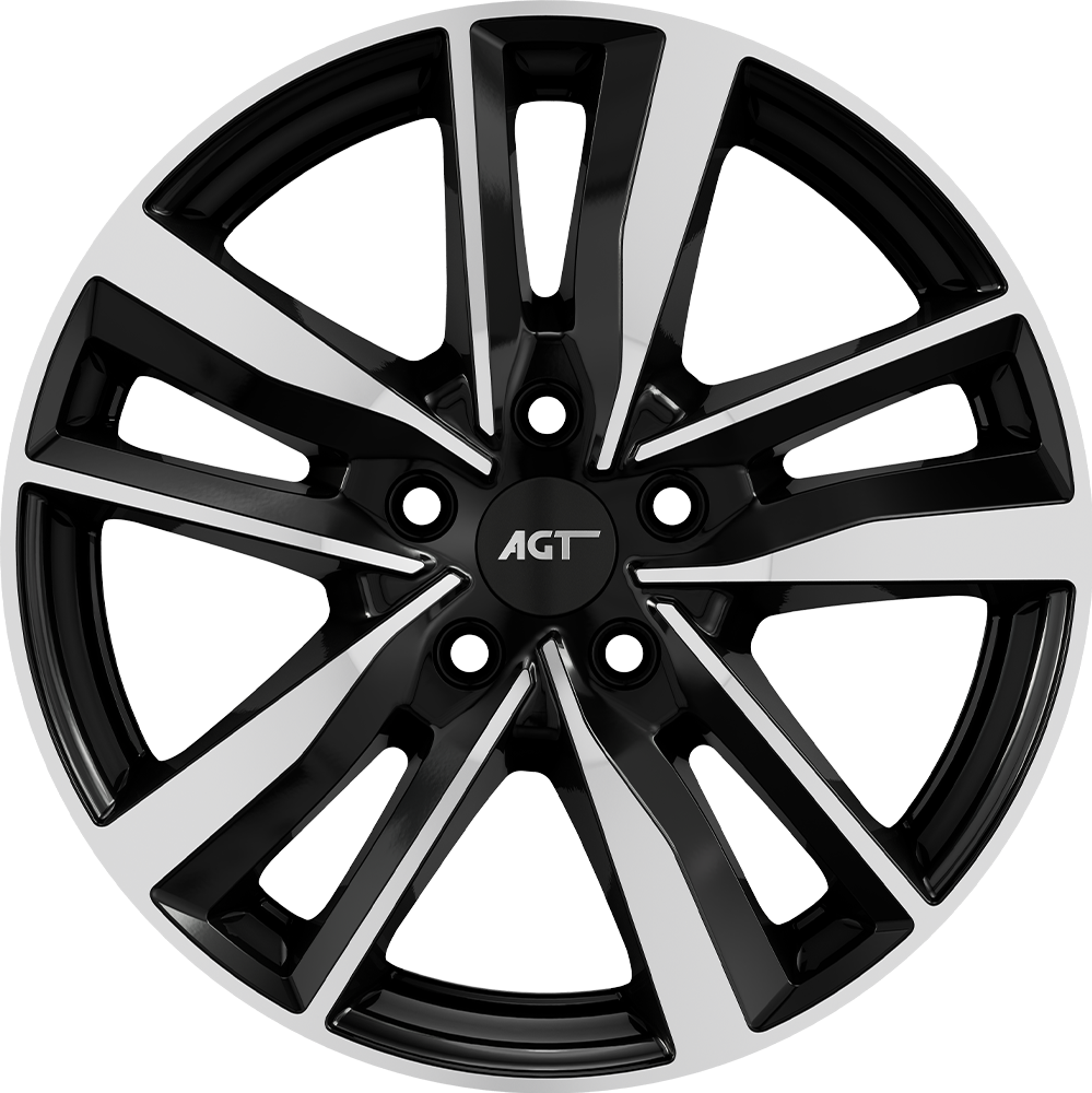 7.0X17" PCD 5X108 AGT Wheels 17226-1 ET38 67.1 mm Black Diamond