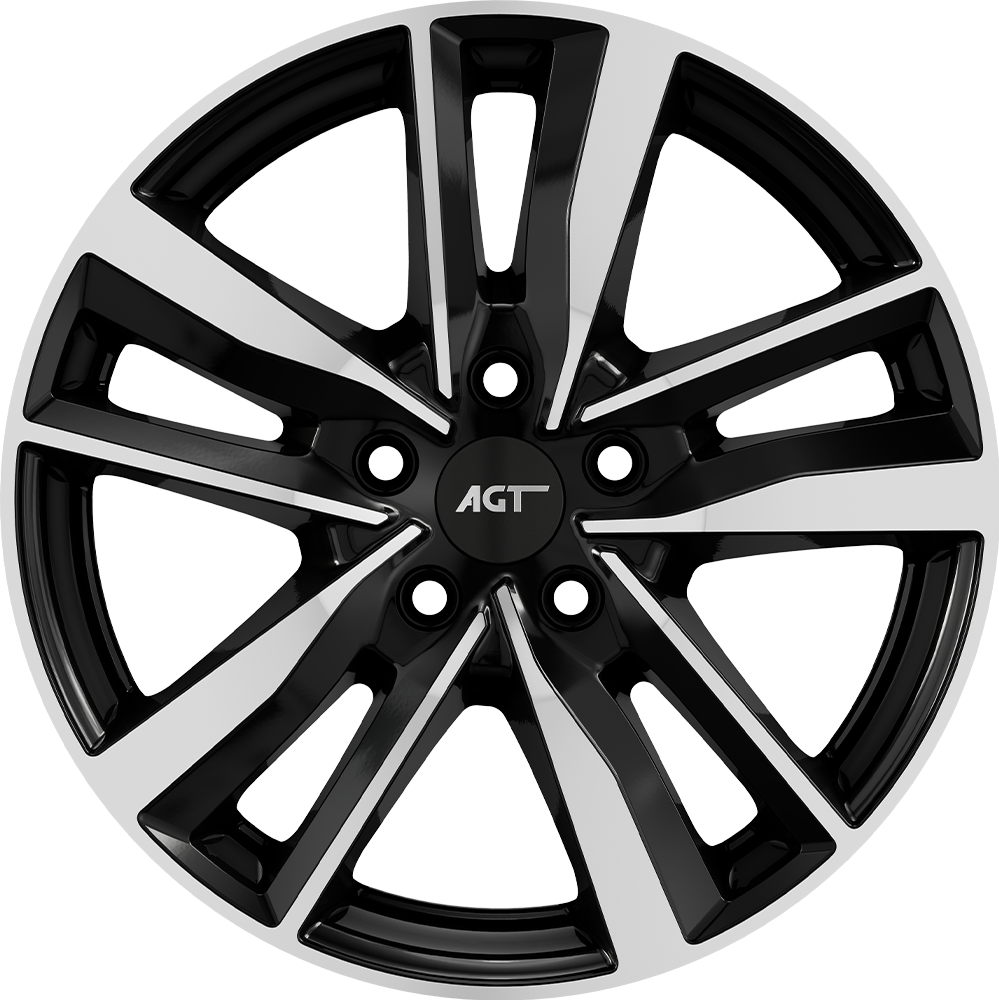 7.0X17" PCD 5X108 AGT Wheels 17226-1 ET46 65.10 mm Gloss Black Diamond