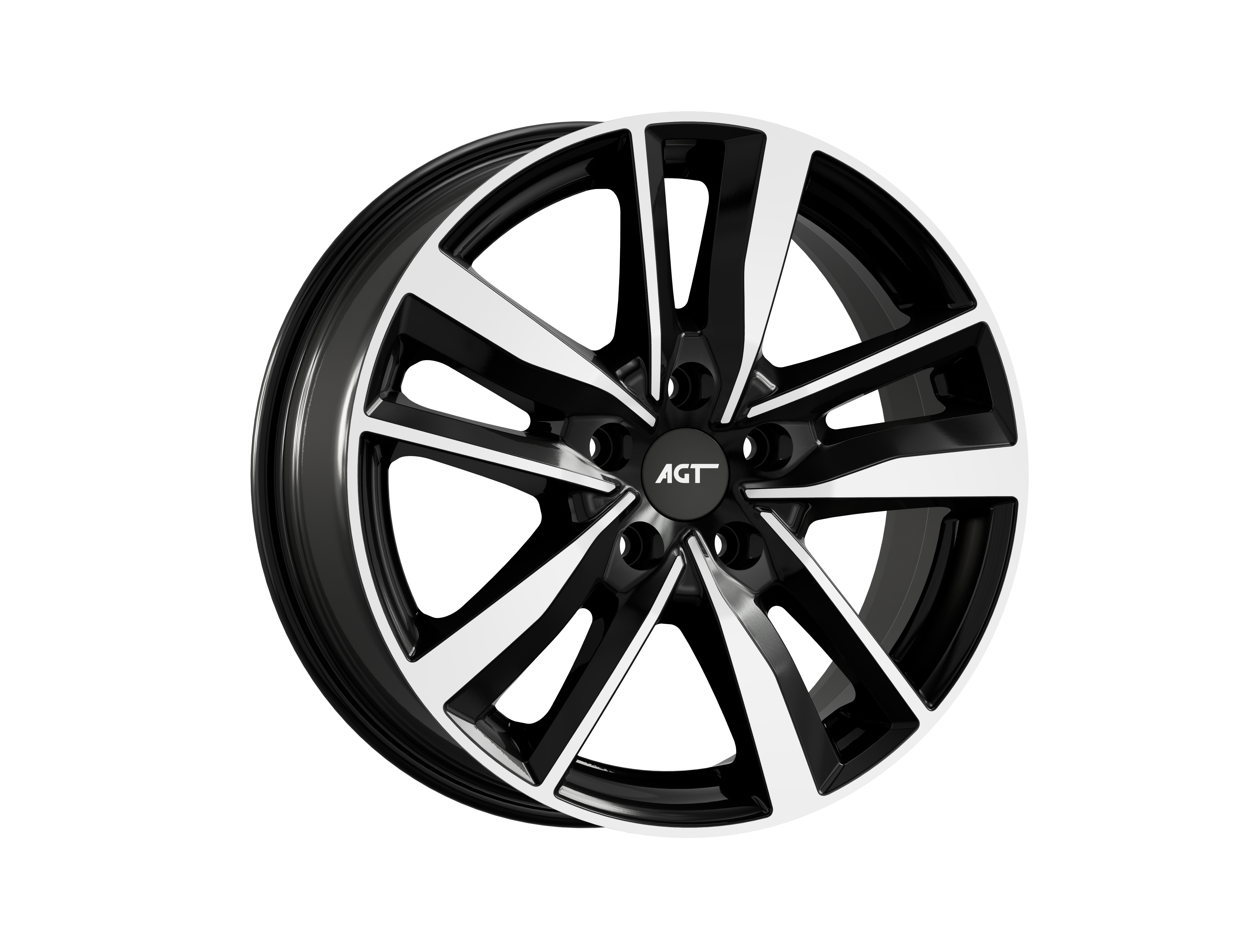 7.0X17" PCD 5X108 AGT Wheels 17226-1 ET46 65.10 mm Gloss Black Diamond