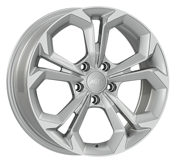 7.0X17" PCD 5X108 AGT Wheels 17262 RS-02 ET35 67.1 mm Silver Diamond