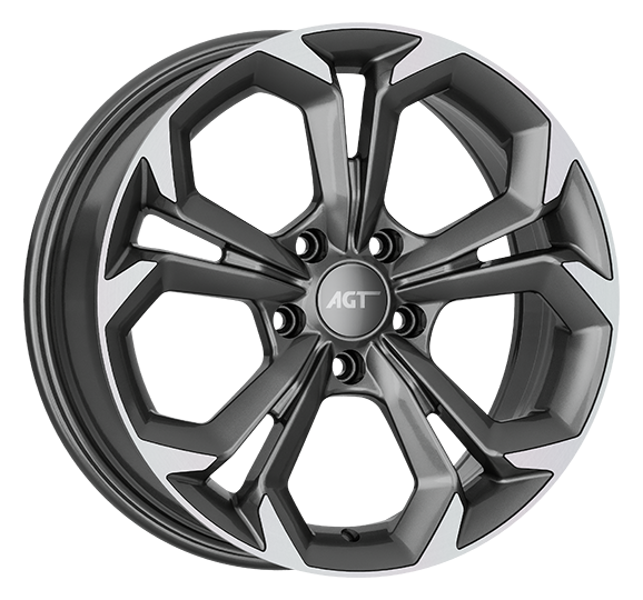 7.0X17" PCD 5X108 AGT Wheels 17262 RS-02 ET35 67.1 mm Titan Diamond