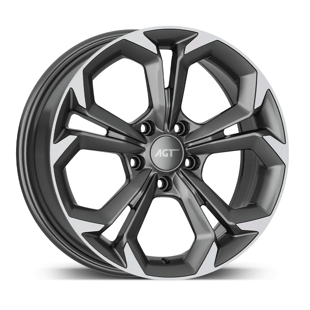 7.0X17" PCD 5X114.3 AGT Wheels 17262 RS-02 ET40 67.1 mm Titan Diamond