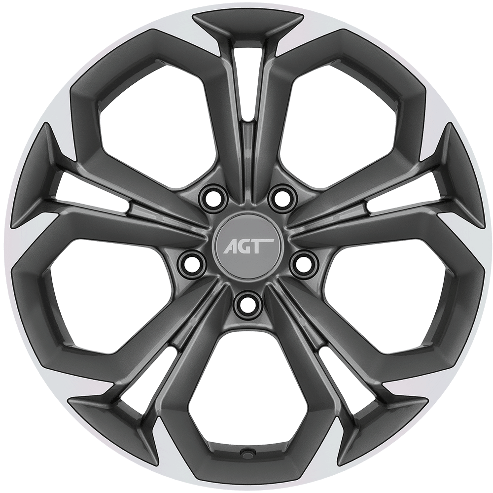 7.0X17" PCD 5X114.3 AGT Wheels 17262 RS-02 ET40 67.1 mm Titan Diamond