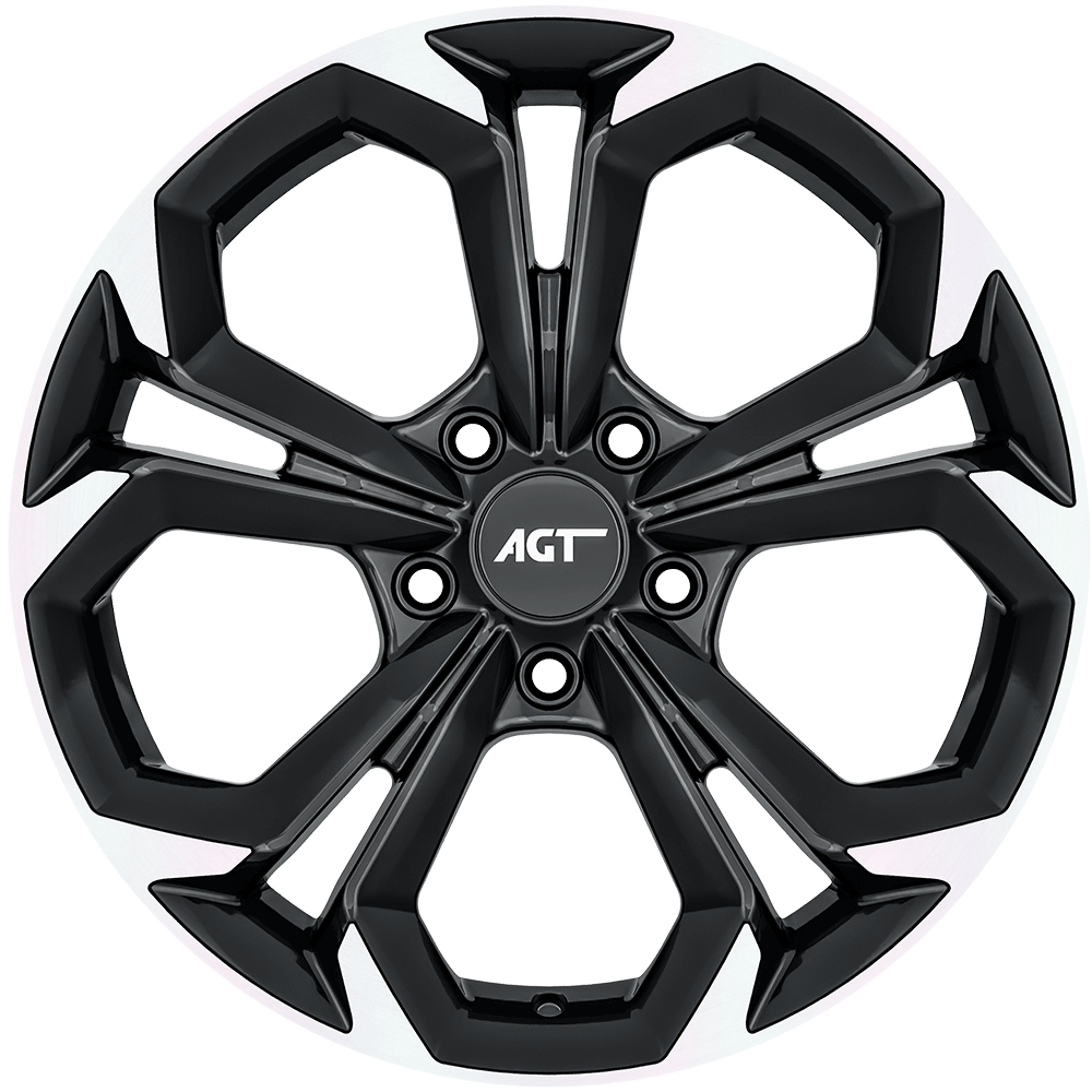 7.0X17" PCD 5X114.3 AGT Wheels  17262 RS-02 ET35 67.1 mm Matt Black Diamond