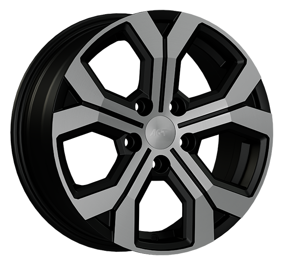 7.0X17" PCD 5X114.3 AGT Wheels  17262 RS-02 ET35 67.1 mm Matt Black Diamond