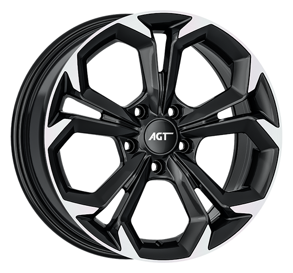 7.0X17" PCD 5X114.3 AGT Wheels 17262 RS-02 ET40 67.1 mm Black Diamond