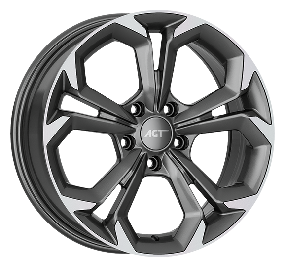 7.0X17" PCD 5X114.3 AGT Wheels 17262 RS-02 ET40 67.1 mm Titan Diamond