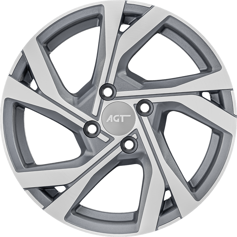 7.0X17" PCD 5X114 AGT Wheels 17156 ET45 67.10 mm Matt Gun Metal Diamond