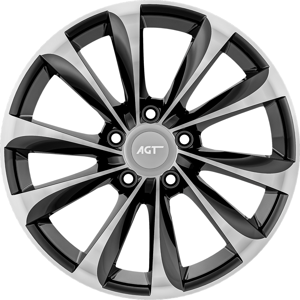 7.0X17" PCD 5X114 AGT Wheels 731-2 ET40 67.10 mm Black Diamond