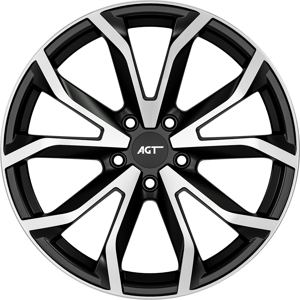 7.0X17" PCD5X105 AGT Wheels 734-2 ET38 Matt Black Diamond 56.6 mm