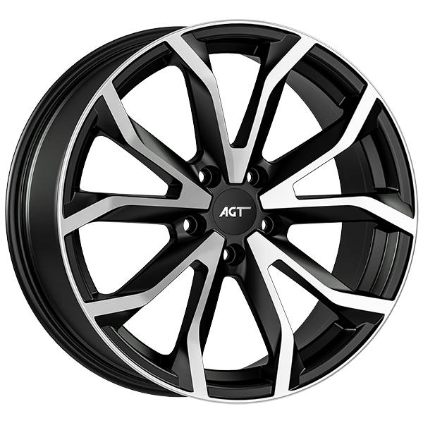 7.0X17" PCD5X105 AGT Wheels 734-2 ET38 Matt Black Diamond 56.6 mm