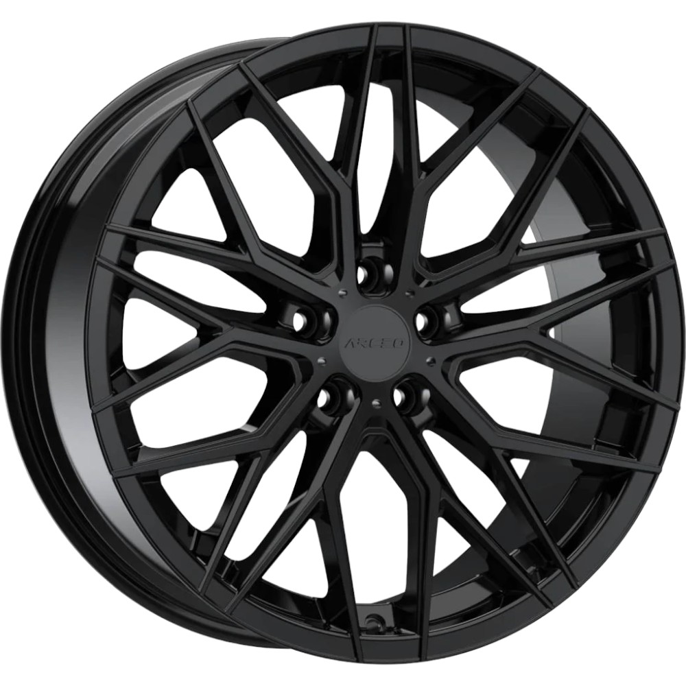 7.5X17" PCD 5X100 Arceo Wheels 17141 BLACK VALENCIA ET35 73.1 mm