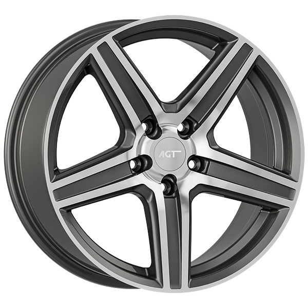 7.5X17" PCD 5X112 AGT Wheels 738  ET35 72.7 mm Titanium Diamond