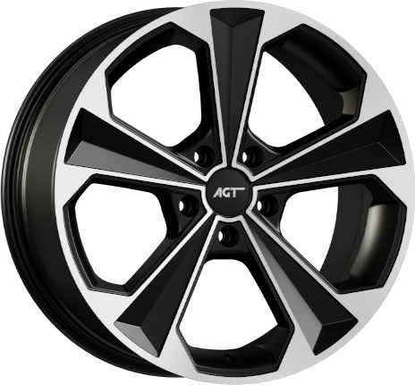 7.5X18" PCD 5X112 AGT Wheels 18204 ET50 67.10 mm Matt Black Diamond