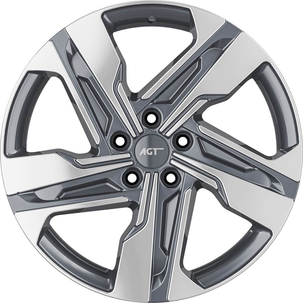 7.5X19" PCD5X114 AGT Wheels 19204 ET60.1 Gun Metal Diamond 60.1 mm