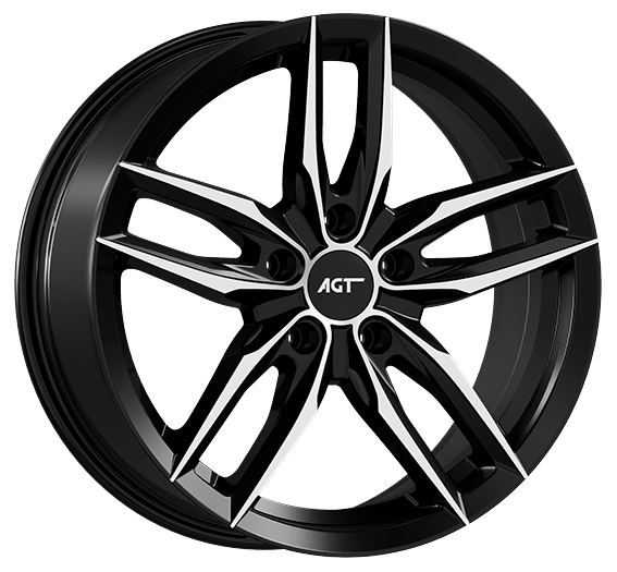 8.0X18" PCD 5X108 AGT Wheels 18172-1 ET45 72.60 mm Black Diamond