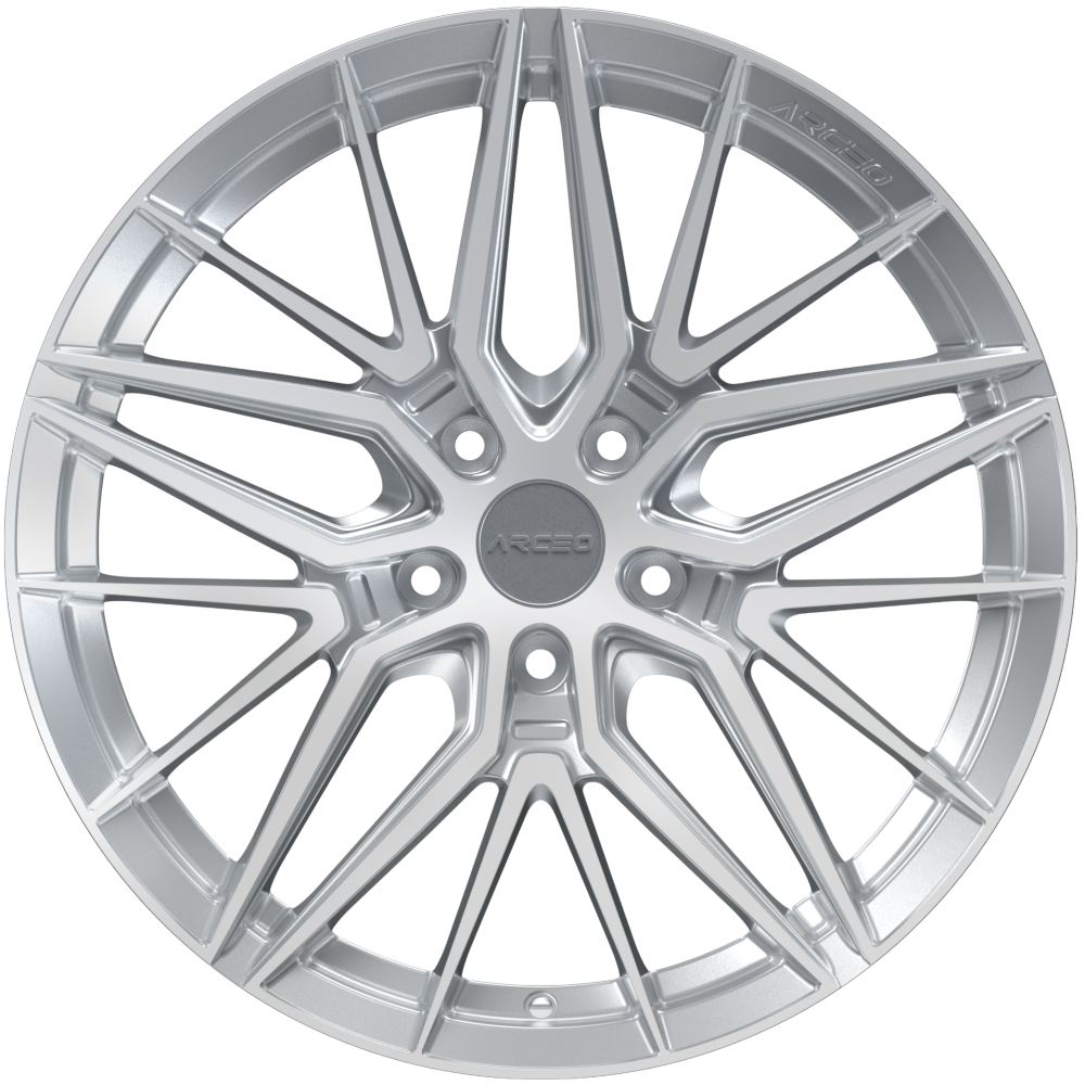 8.0X18" PCD 5X108 Arceo Wheels ARC-18193-08 ET35 Silver Diamond 73.1 mm