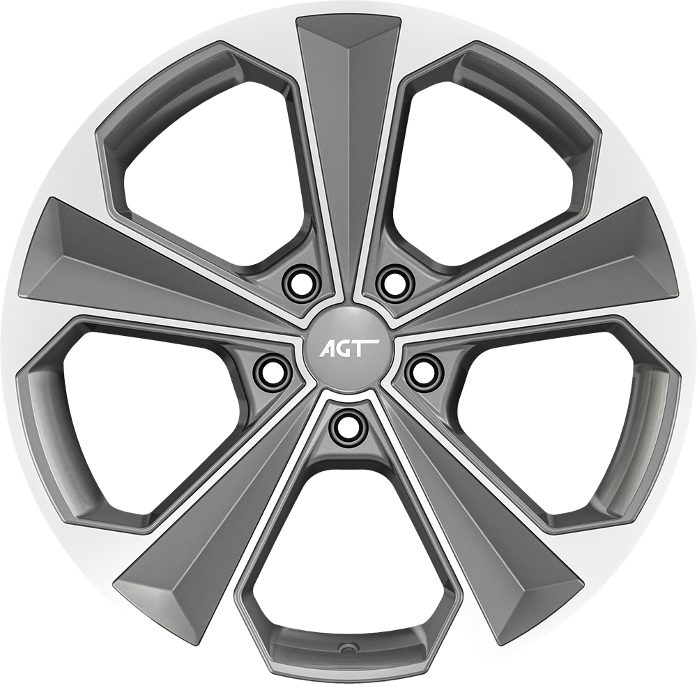 8.0X18" PCD 5X112 AGT Wheels 18062 72.60 mm Silver Diamond