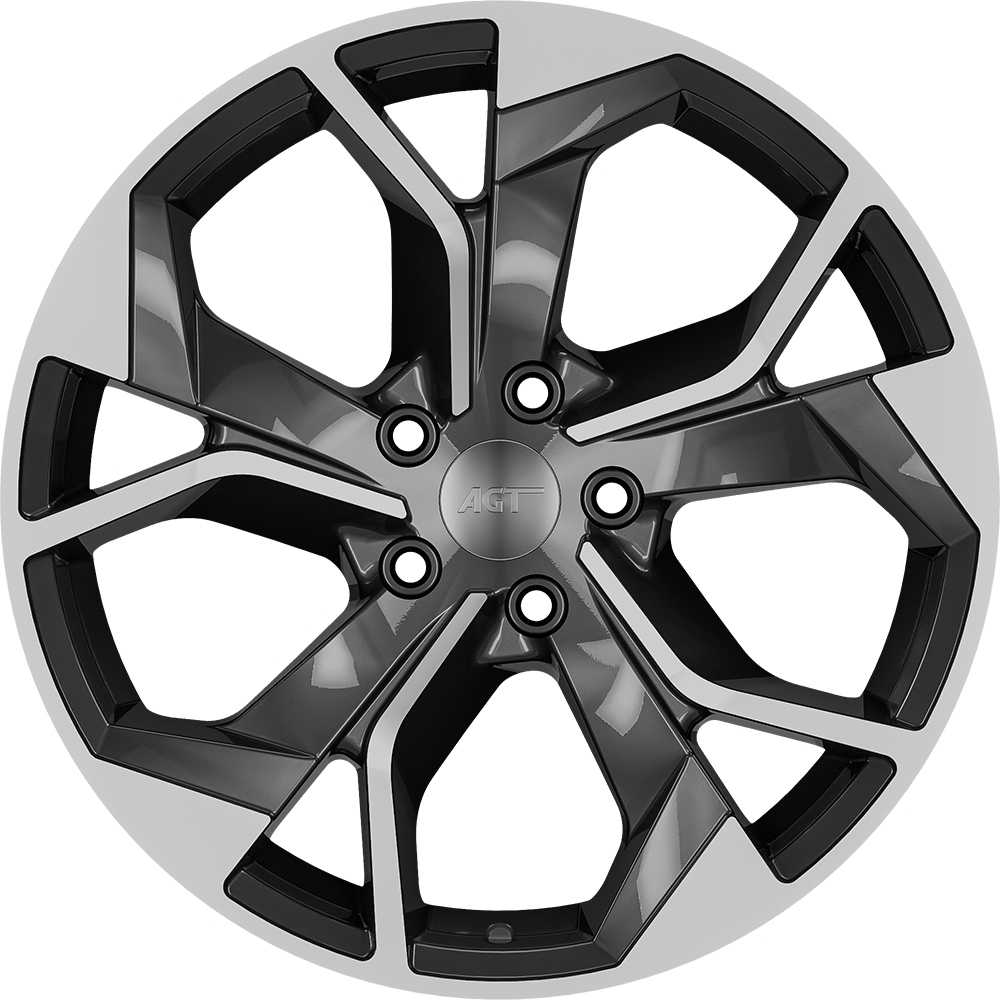 8.0X18" PCD 5X112 AGT Wheels 18252 ET35 66.50 mm Black Diamond