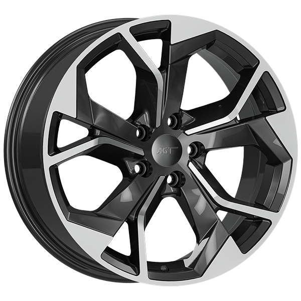 8.0X18" PCD 5X112 AGT Wheels 18252 ET35 66.50 mm Black Diamond