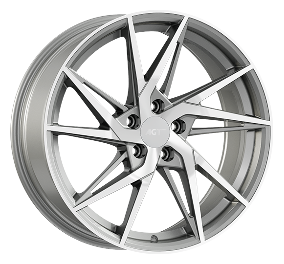 8.0X18" PCD 5X112 AGT Wheels 18259 FER-R02 ET35 72.60 mm Silver Diamond