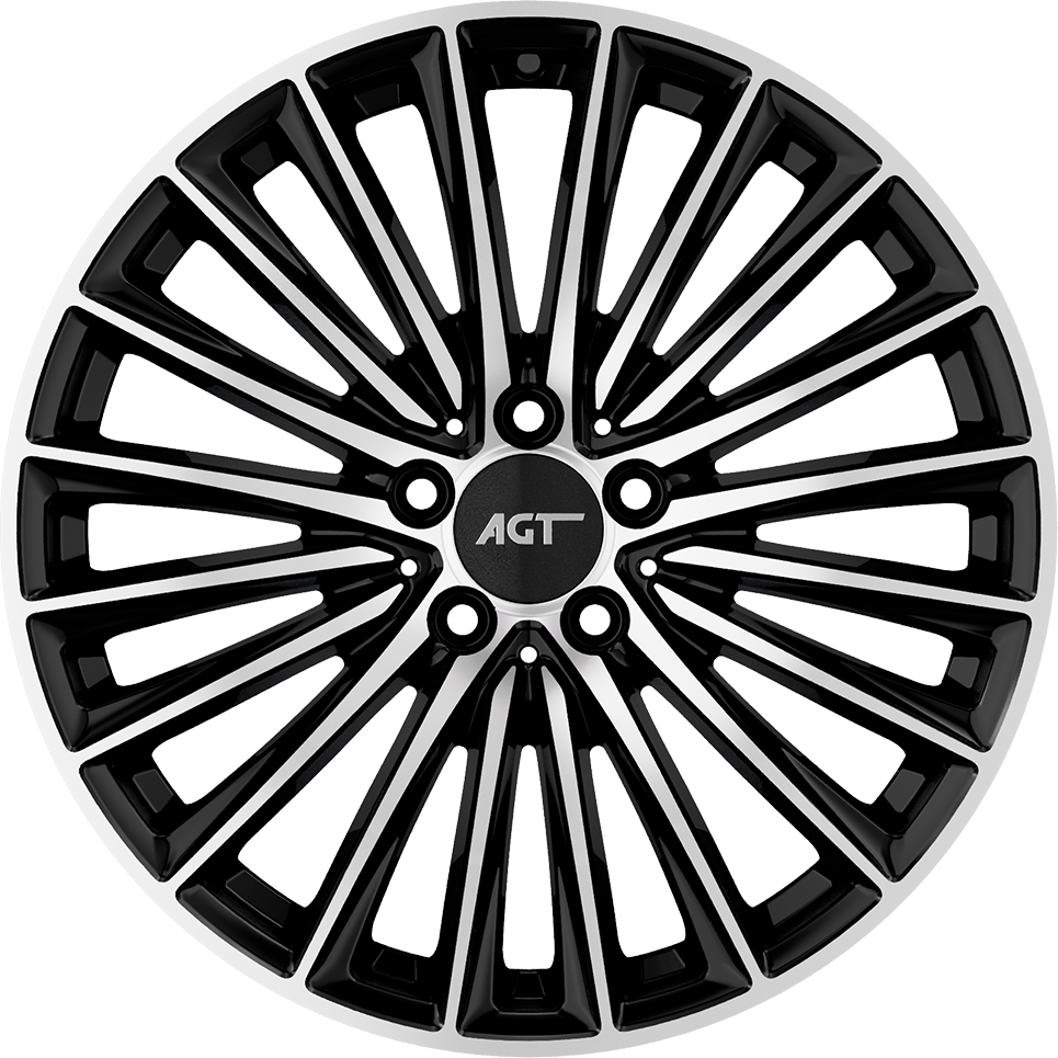 8.0X18" PCD 5X112 AGT Wheels 18269-1 ET45 66.60 mm Gloss Black Diamond